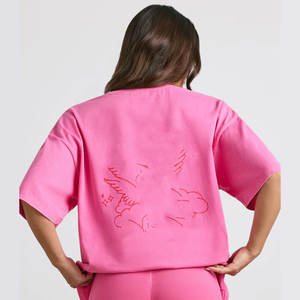 Women's 2026 New Crew <b>Neck</b> Loose Top Custom 100% Cotton Micro-Label Printed Winter Short Sleeve T-shirt Plus Size Vintage - Product Image 2