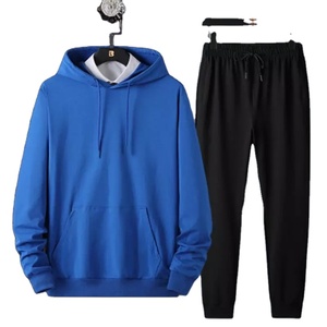 Survêtement en molleton de polyester/coton pour hommes, vêtements de sport respirants avec bloc de couleurs, grande taille, vente en gros - Product Image 1