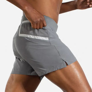 Shorts de course athlétiques 2 en 1 en gros, 100% polyester coton, double couche, jogging, sport, vêtements de sport actifs pour hommes - Product Image 3