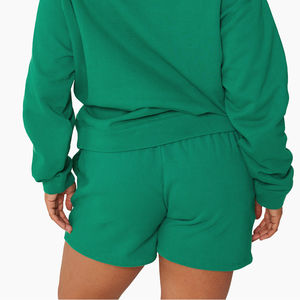 Conjunto de Sudadera con capucha y pantalones cortos para mujer de alta calidad 100% Material de algodón Ligero Impresión de logotipo por encargo Servicio OEM - Product Image 5