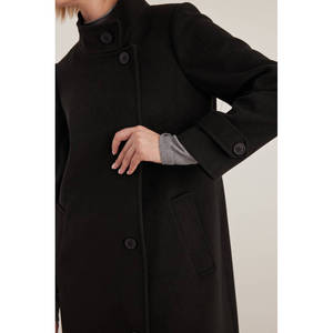Cappotto Autunnale Nero con Collo alla Coreana e Maniche Staccabili - Product Image 5