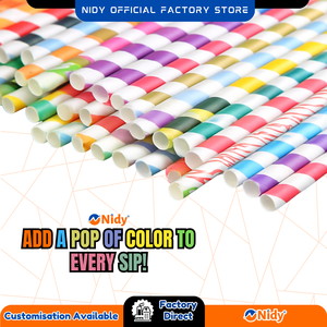 Pajitas de Papel Nidy Premium de Grado Alimenticio, Ecológicas, Seguras, Compostables y Sostenibles para una Experiencia de Bebida - Product Image 4