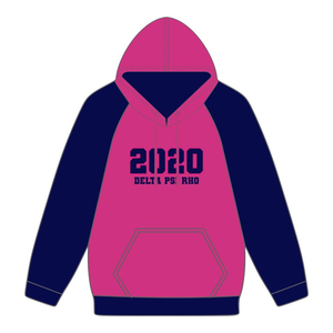 Delta Psi Rho Sorority Raglan Sleeve Pullover Hoodie Pink 80 Cotton 20 Poly Founding Year 2020 Greek Life Casual Wear Hoody - Product Image 2