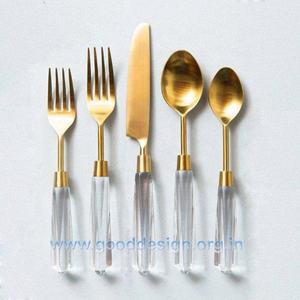 Gold PVD 18/10 Stainless Steel Luxury Cutlery <b>Flatware</b> High Quality Assorted Pieces Designer Mirrored steel <b>Flatware</b> <b>Set</b> - Product Image 3