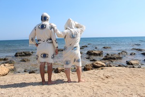 Albornoz con capucha de algodón turco, bata de secado rápido, manga larga, suave, para mujeres y hombres, opción de tamaño de buena calidad, sauna para el hogar y la playa - Product Image 2