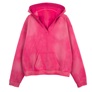 Full Custom Street Style Plain alta calidad bordado cuello en V Unisex Hoodie2025 - Product Image 4