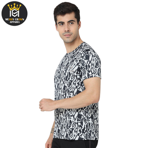 With Custom Design Short Sleeve Highland Quality Made In Pakistan Wholesale <b>Men</b> <b>White</b> Camouflage Printed Applique <b>T</b> <b>Shirt</b> - Product Image 3