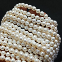 Perles d'eau douce naturelles à haute brillance en vrac Perles de perles de 6-7mm pour la fabrication de bijoux Collier de perles blanches par fabricant