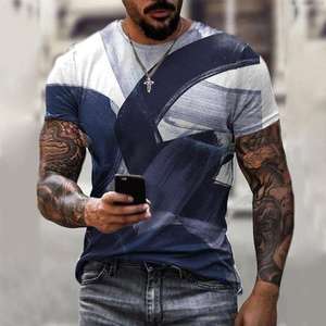 Camiseta informal de manga corta para hombre de verano caliente Top de impresión 3D de moda callejera con nuevo cuello que combina con todo Venta caliente - Product Image 6