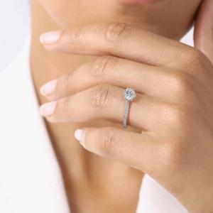 Bague en diamant cultivée en laboratoire de mariage 10K bijoux ronds en or blanc F couleur VS1 clarté pour la fabrication de bijoux certifiés IGI - Product Image 2