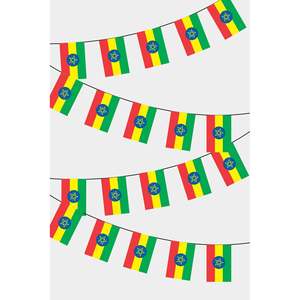 Ethiopian Custom Flag Guirlande 3x5ft Rectangular Polyester <b>Banners</b> with Digital Printing Custom Logo - Product Image 1