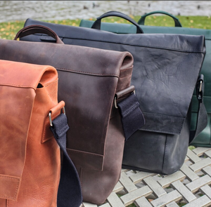 Leather <b>Briefcase</b> Men Monogram Cross Body Computer Sling Gifts for Him Leather <b>Briefcase</b> Man - Product Image 3