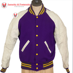 Blouson brodé Omega de haute qualité, personnalisé pour les fraternités grecques, en laine respirante, pour hommes, vente en gros - Product Image 1