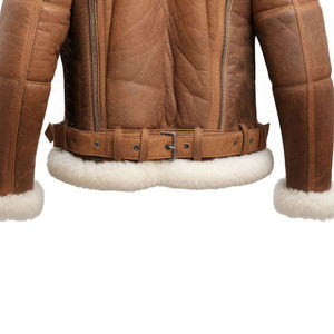 Veste en cuir pour homme avec doublure en fourrure douce et respirante, séchage rapide, style streetwear, vêtement d'extérieur d'hiver pour la chaleur par temps froid - Product Image 6