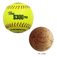 Pelota de Softball Weston S300 de Cuero Sintético de 12 Pulgadas Color Amarillo y Blanco