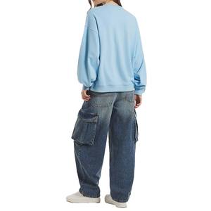 Sudadera de cuello redondo con logotipo personalizado para mujer, venta al por mayor, nueva colección, algodón liso con material de seda para uso diario - Product Image 2