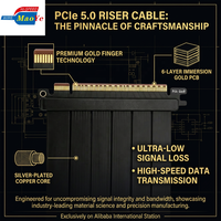 Connecteur de câble Riser PCIe 5.0 haute performance, transmission stable, ligne de connexion GPU durable et résistante aux plis pour PC de jeu