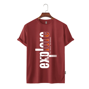 เสื้อยืดผู้ชายผ้าฝ้ายพิมพ์ลายพรีเมียม ระบายอากาศได้ดี เป็นมิตรกับสิ่งแวดล้อม สำหรับฤดูร้อนปี 2026  รับทำโลโก้ด้านหน้า ไซส์ใหญ่ ขายส่ง OEM บังกลาเทศ - Product Image 5