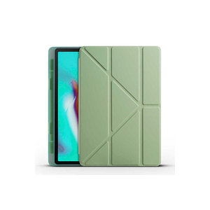 Étui intelligent Netzy 2020 pour Galaxy Tab A7 10.4 T500 vert clair, pliable en trois parties avec compartiment pour stylet et support en PC - Product Image 1