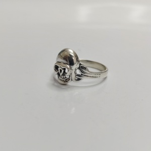 Anillo de Plata de Ley 925 con cara de esqueleto, ligero, atractivo para bodas, fiestas, precio barato, joyería de plata India - Product Image 2