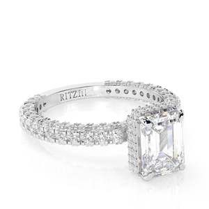 Bague taille émeraude 2.00CT, bague de fiançailles en diamant incolore, bague de fiançailles solitaire, bague de promesse - Product Image 1