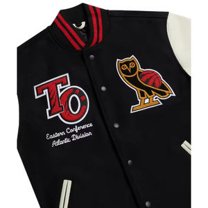 Veste personnalisée pour équipe sportive, logo du club, lettre de baseball, université, varsity, respirante, collège, cuir, col montant, unisexe - Product Image 3