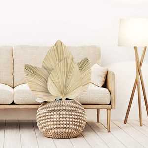Arreglos Secos Boho, Palmeras Tropicales Naturales, Decoración del Hogar, Decoración de Bodas, Jarrón, Ramo, Abanicos de Hojas de Palma con Tallo - Product Image 1