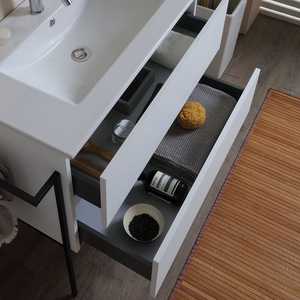 80cm BELIZE Wall-Hung Bathroom Cabinet with Sink Mirror Side <b>Towel</b> <b>Rack</b> - Product Image 5