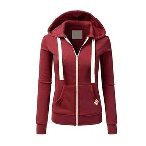 2024 Winter New <b>Women's</b> Personalized Casual <b>Cardigan</b> Zipper Hoodie Front Custom Fashion Outdoor Sportswear 100% Cotton Fleece - Product Image 5