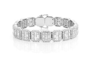 Bracelet à maillons rectangulaires en forme de Baguette, mode Hiphop, plaqué or 14K, Bracelet en diamant, bijoux, Bracelet de laboratoire givré - Product Image 3