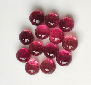 พลอยพลอยทัวร์มาลีนสีชมพูธรรมชาติทรงกลม2มม.-6มม. เรียบหลังหลวมสำหรับทำเครื่องประดับ - Product Image 5