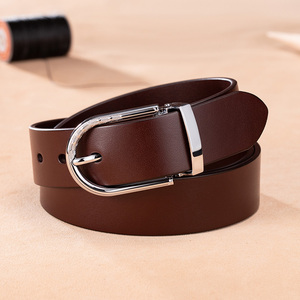 Ceinture en cuir de vache véritable de haute qualité, de style formel et écologique, avec boucles à épingles carrées en alliage. - Product Image 2
