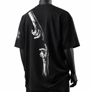 Camiseta Gráfica Extra Grande Personalizada OEM, Algodón de Alta Calidad, Negra, Estilo Urbano Informal, Camiseta Estampada al por Mayor para Hombre - Product Image 5