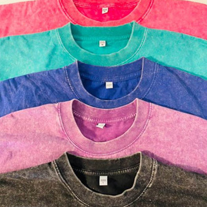 T-shirts en coton délavé à l'acide en gros 2026, surdimensionnés, vierges, logo imprimé personnalisé, 200 GSM, épaules tombantes, col rond - Product Image 2