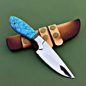 Cuchillo de Caza de Acero de Damasco 2024 Hecho a Mano con Acero con Alto Contenido de Carbono, Encuentra un Icono Similar, Venta al por Mayor, Mango Verde Hecho a Mano, Funda Fina - Product Image 1