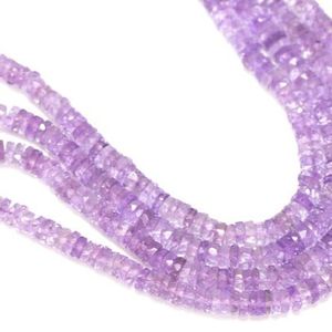 High Quality 16 Inches Pink Amethyst <b>Heishi</b> <b>Beads</b> Natural Loose Gemstones with Smooth Tyre Design Quality Amethyst Gemstone - Product Image 3