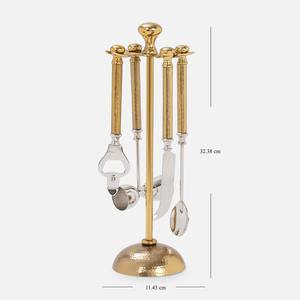 Support d'ustensiles de cuisine suspendu pour comptoir, organisateur rotatif pour cuillères et spatules avec crochets - Product Image 2