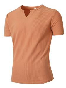 T-shirt à manches courtes décontracté pour homme, été, fitness, col Henry, vêtements de sport, fibre de polyester, respirant, résistant à l'usure - Product Image 4