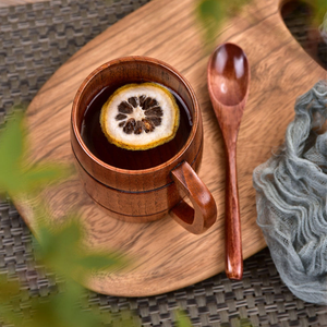 Tasse à bière en bois créative avec poignée, tasses à café et soucoupes avec poignée pour boire - Product Image 4
