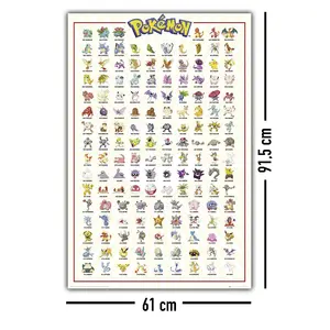 Póster de Estilo Moderno con Personajes de Pokémon Kanto # 001-151) para decoración de paredes - Product Image 2