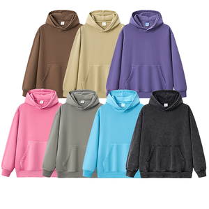 Sweat-shirts pour hommes en coton 100% de haute qualité et lourds, broderie personnalisée, impression, tissu français, épaules tombantes, vintage, lavé - Product Image 1