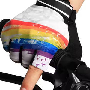 Guantes de ciclismo hechos en Pakistán hechos a medida para la venta Guantes de Ciclismo de cuero ajustables de alta calidad - Product Image 5