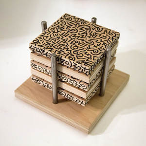 Fabricante personalizado de alta gama al por mayor de alta calidad redondo de madera de bambú y mármol epoxi posavasos redondo de la India - Product Image 2