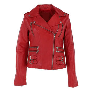 Chaqueta de Motociclista de Cuero Genuino para Mujer TESSUTO, Transpirable, Acolchada, Estilo Vintage con Forro de Nailon - Product Image 3