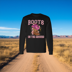 Maglietta a maniche lunghe Boots On The Ground Cowgirl Western - Product Image 3