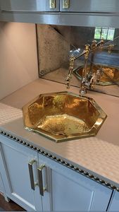 Decorative Style Brass Sink For Designer Bathroom <b>Accessories</b> Enhancing Overall <b>Interior</b> Appeal - Product Image 4