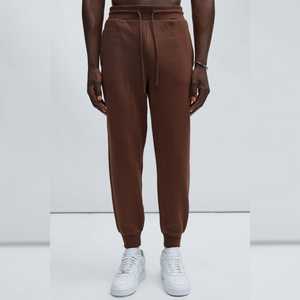 Ensembles de survêtements et de joggings pour hommes personnalisés, logo uni, survêtement marron unisexe, coton ample côtelé, survêtement unisexe - Product Image 4