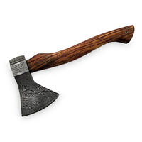 Hache en acier Damas de qualité supérieure, lame à motif personnalisé, manche en bois traditionnel, hache de survie pour le camping