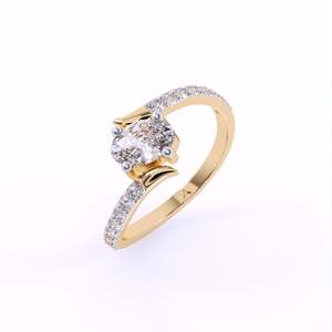 Bague en diamant de haute qualité Bloom Lab Grown forme ovale avec pierres latérales taillées brillantes vente en vrac - Product Image 6