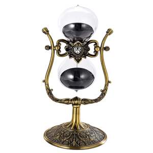 Designer Metal Hourglass Timer Exclusive Home Office Desk Table Elegant <b>Sand</b> Display Accent <b>Art</b> Style Premium Quality - Product Image 1
